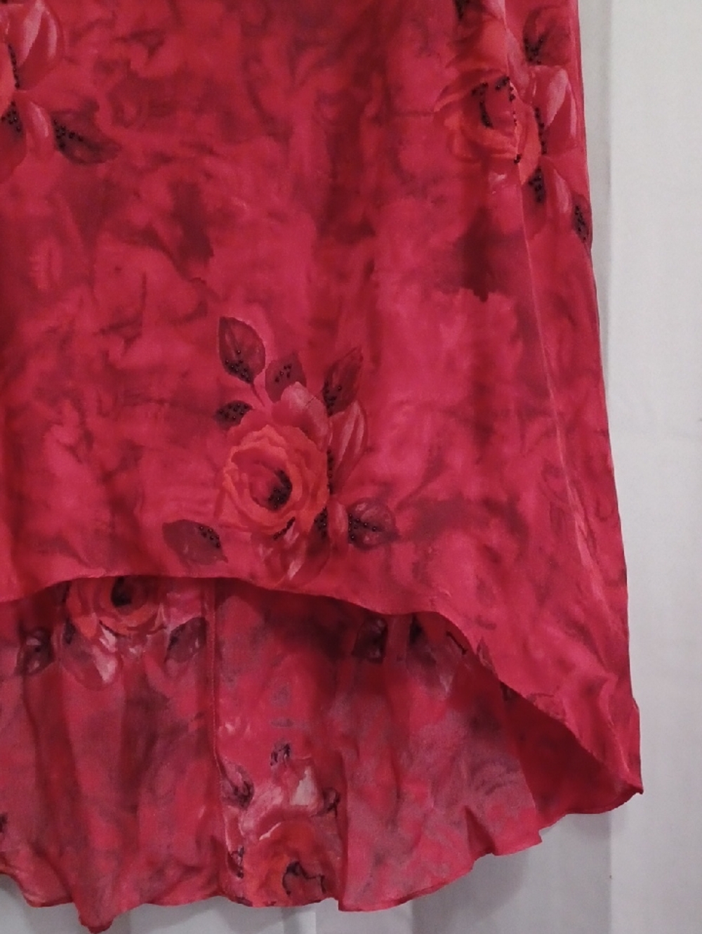 Spenser Jeremy Woman Silk Rosette High/Low Asymmetrical Hem Midi Dress Sz 16 - Picture 8 of 14